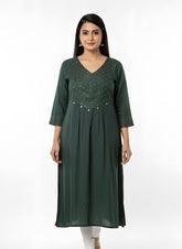 Dark Green Long top