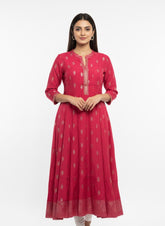 Red Long Top Umbrella Kurti