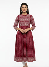 Maroon Long Top Umbrella Kurti