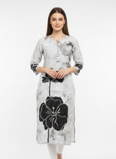 Grey-Black Printed Long Top