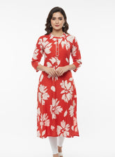 Red Long Top Umbrella kurti
