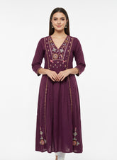 Maroon Long Top Umbrella Kurti
