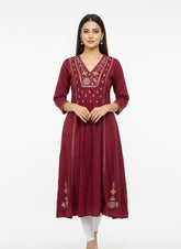 Red Long Top Umbrella Kurti