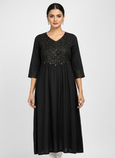 Black Long Top Umbrella Kurti