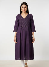 Violet Long Top Umbrella Kurti