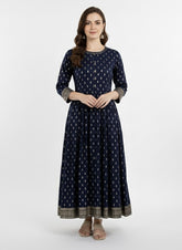 Dark Blue Long Top Umbrella Kurti