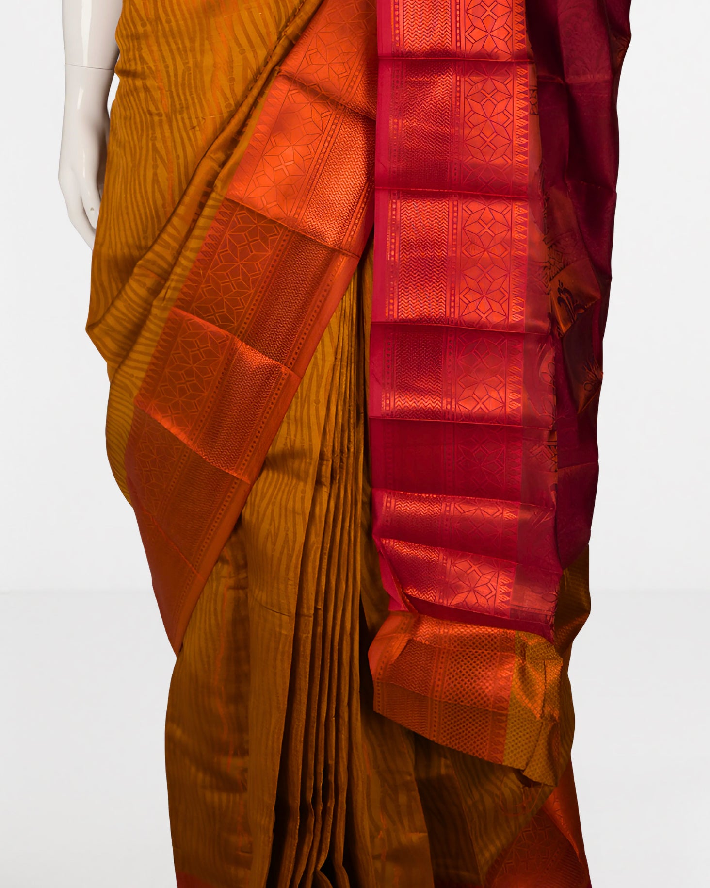 Golden Orange Saree