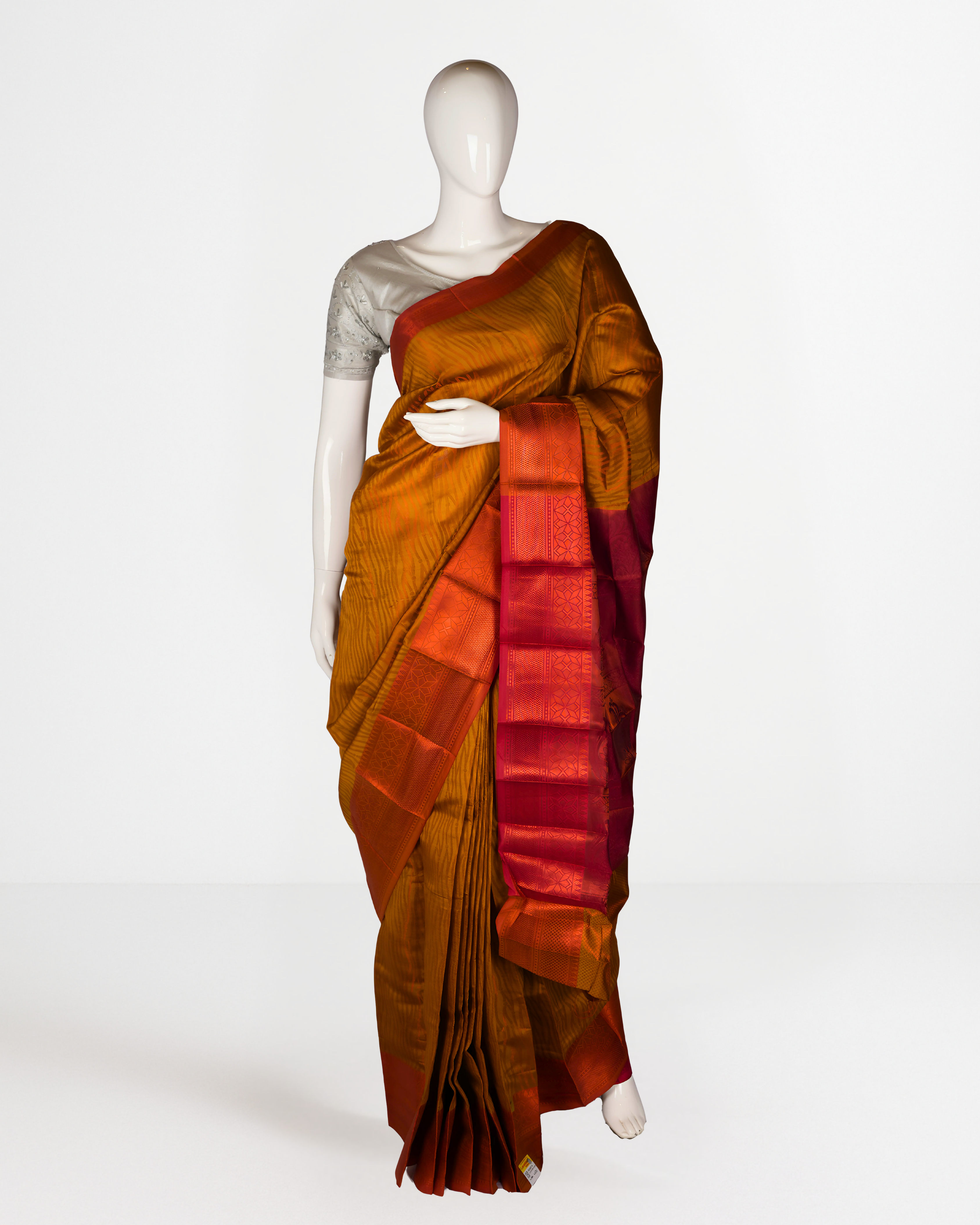 Golden Orange Saree