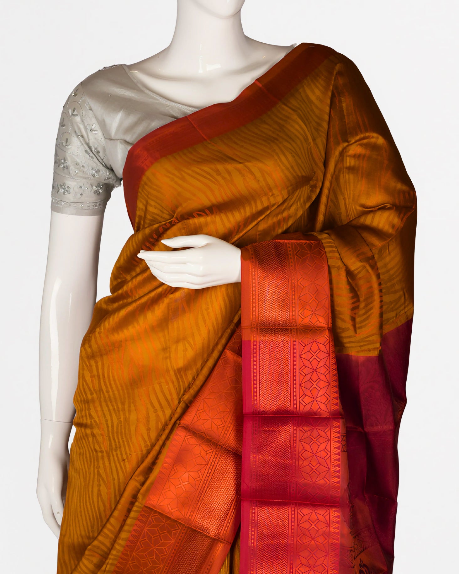 Golden Orange Saree