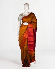 Golden Orange Saree