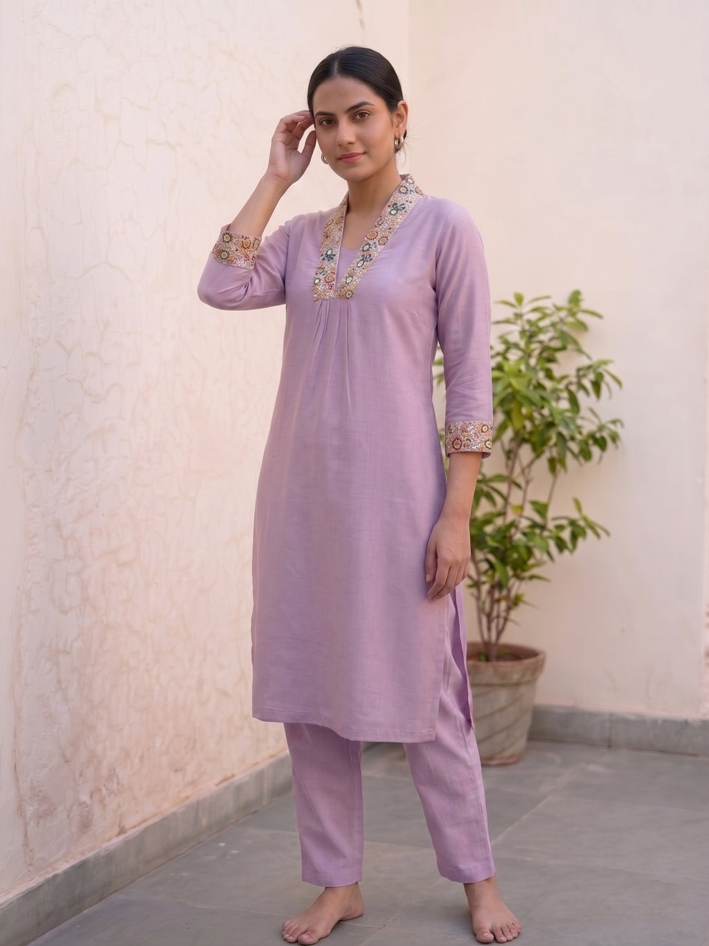 Lavender kurti