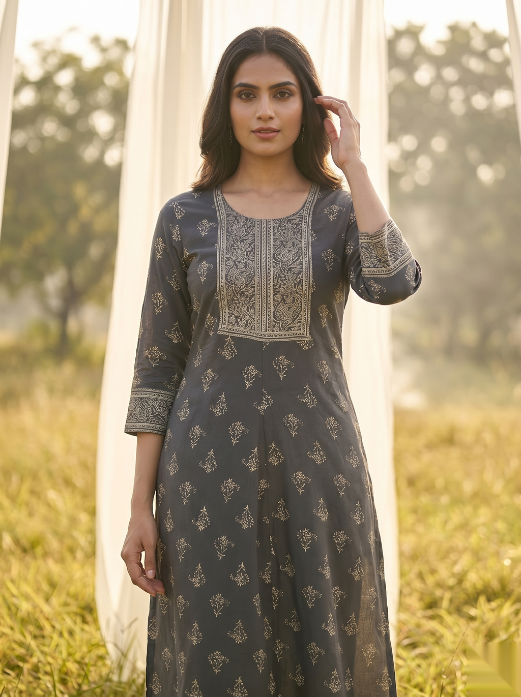 Elegent Umberlla kurti - Grey