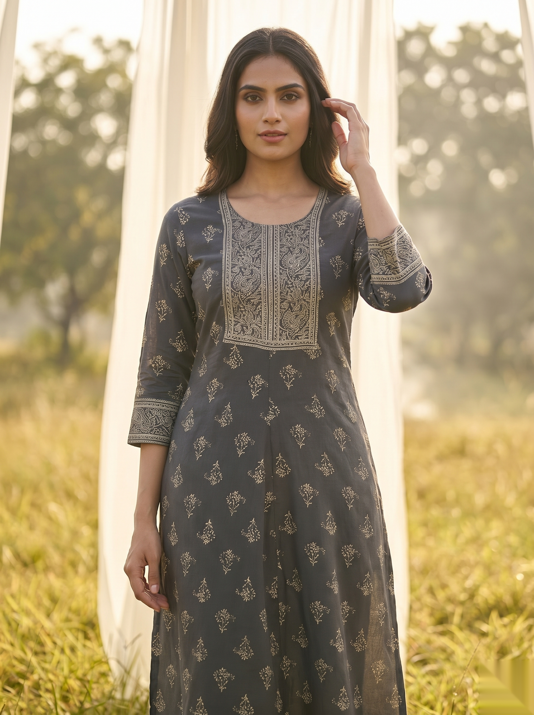 Elegent Umberlla kurti - Grey