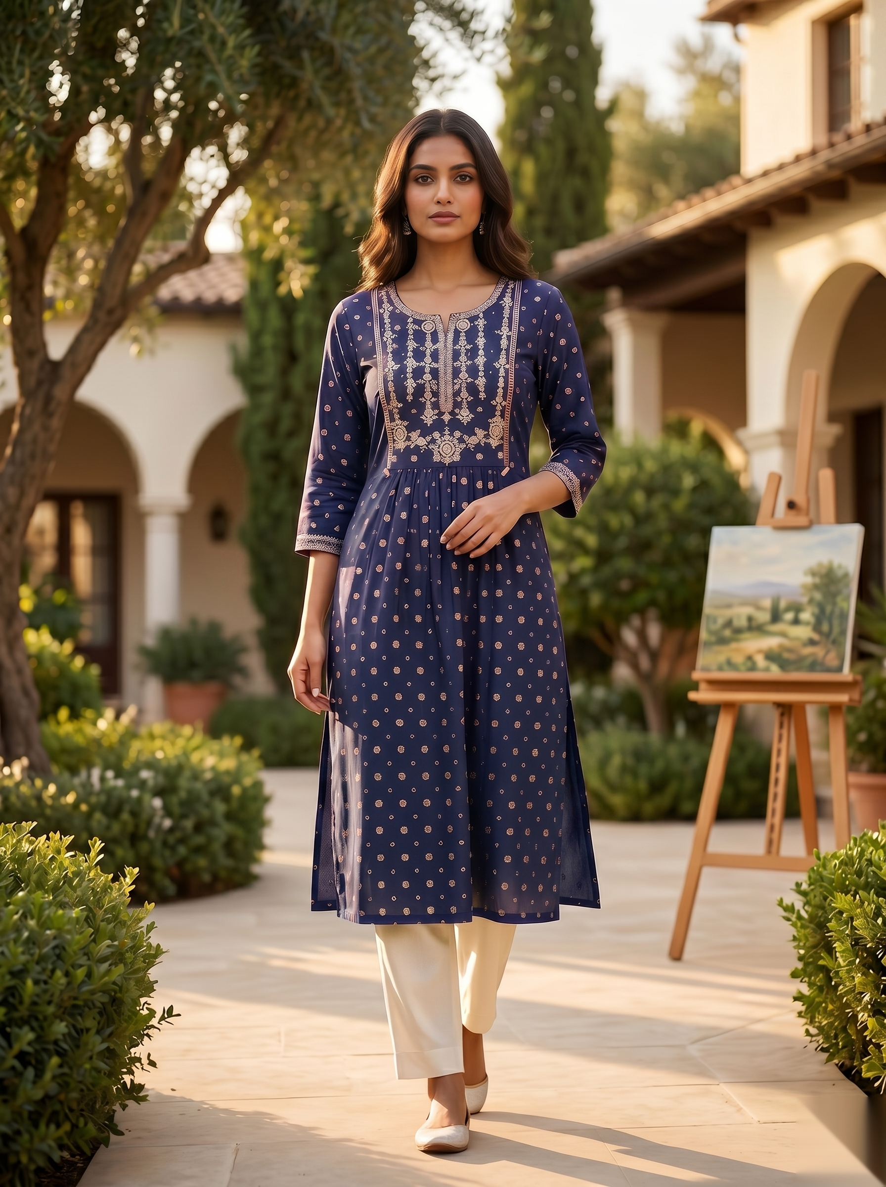 Designer Top - Navy blue