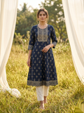 Elegent Umberlla kurti - Deep Blue