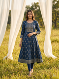 Elegent Umberlla kurti - Navy blue