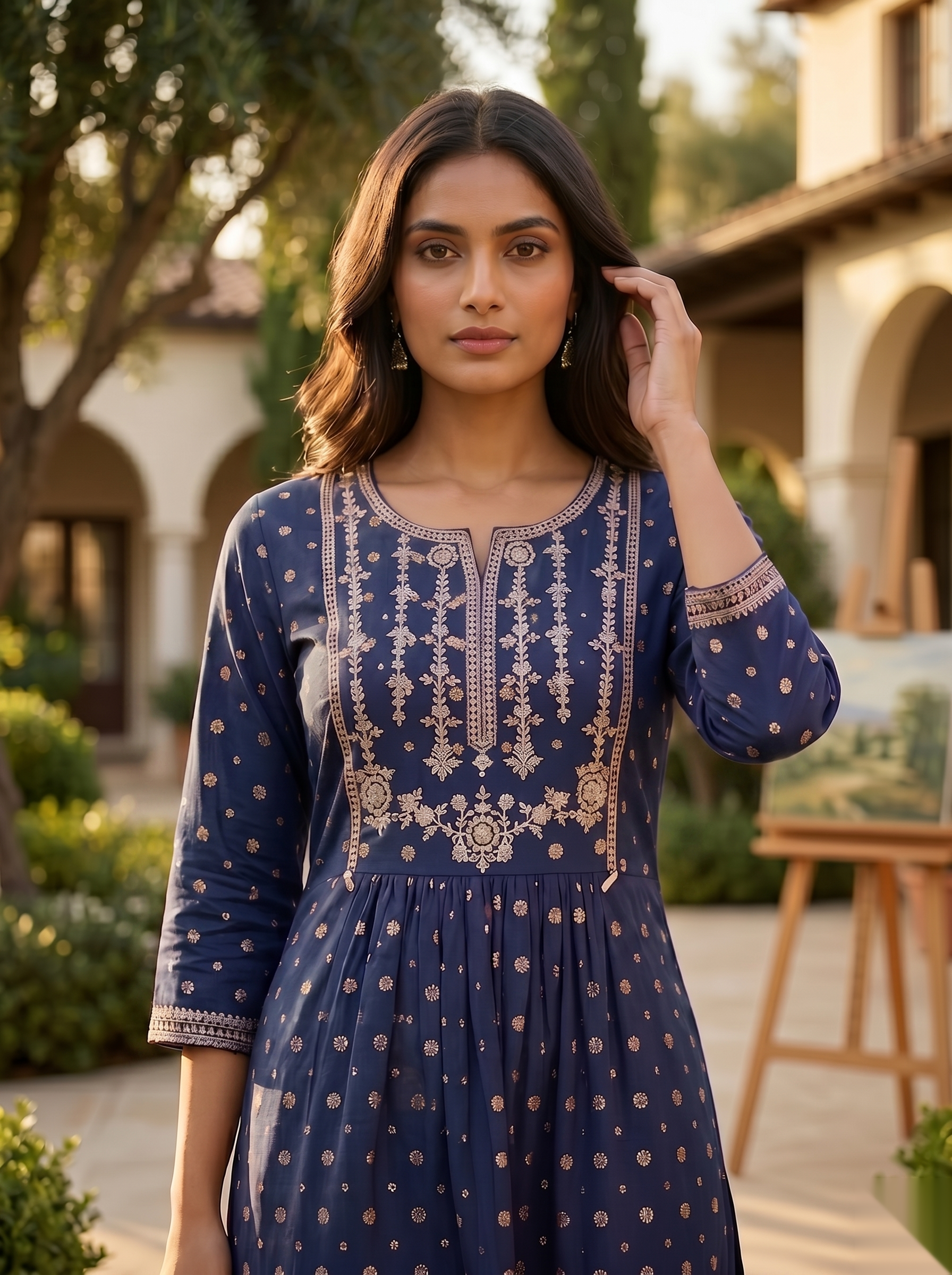 Designer Top - Navy blue