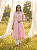 Elegent Umberlla kurti - Light pink