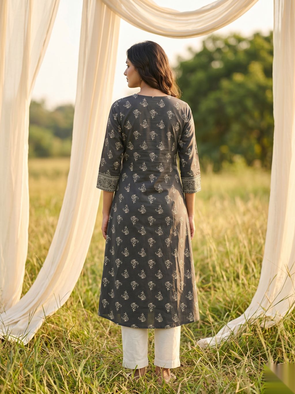 Elegent Umberlla kurti - Grey