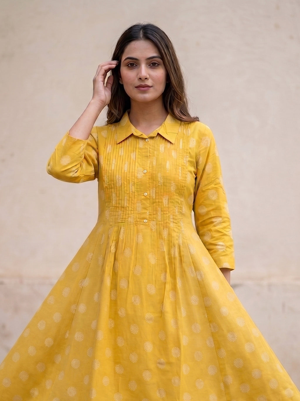 Yellow Collar 2pc kurti