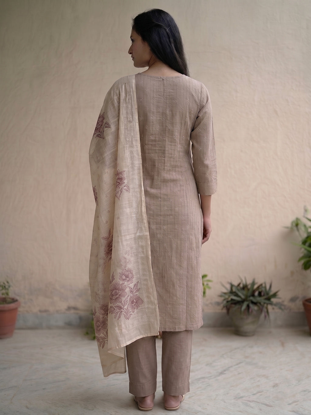 Brrown 3pc kurti
