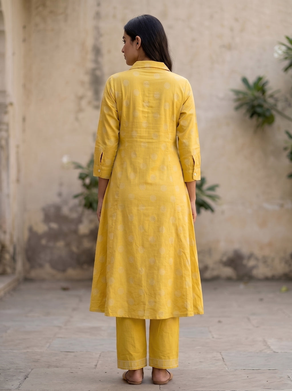 Yellow Collar 2pc kurti