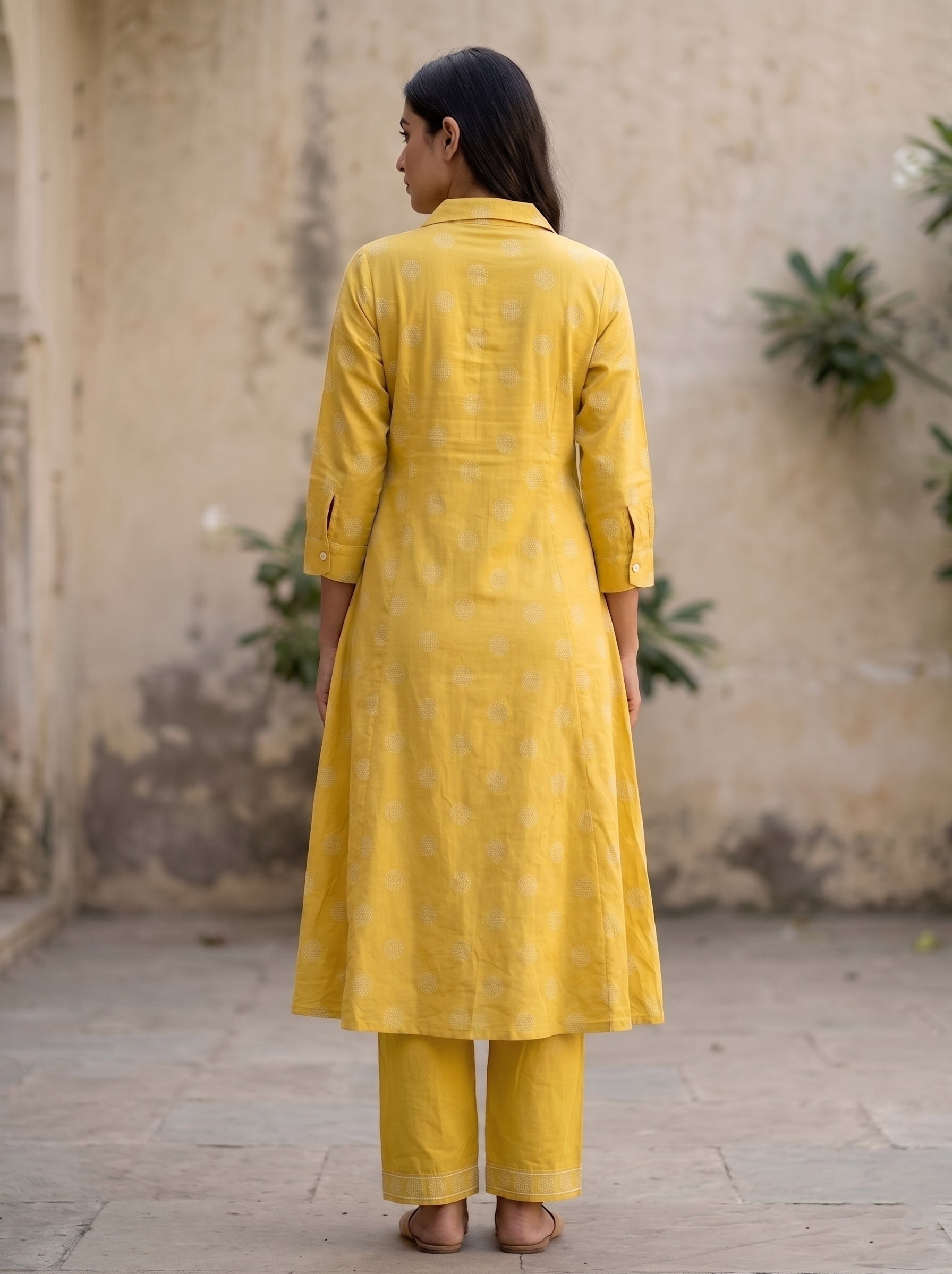 Yellow Collar 2pc kurti