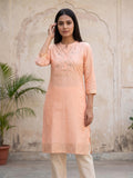 Pink Gold Border Kurti