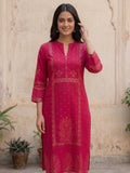Red Gold Border Kurti