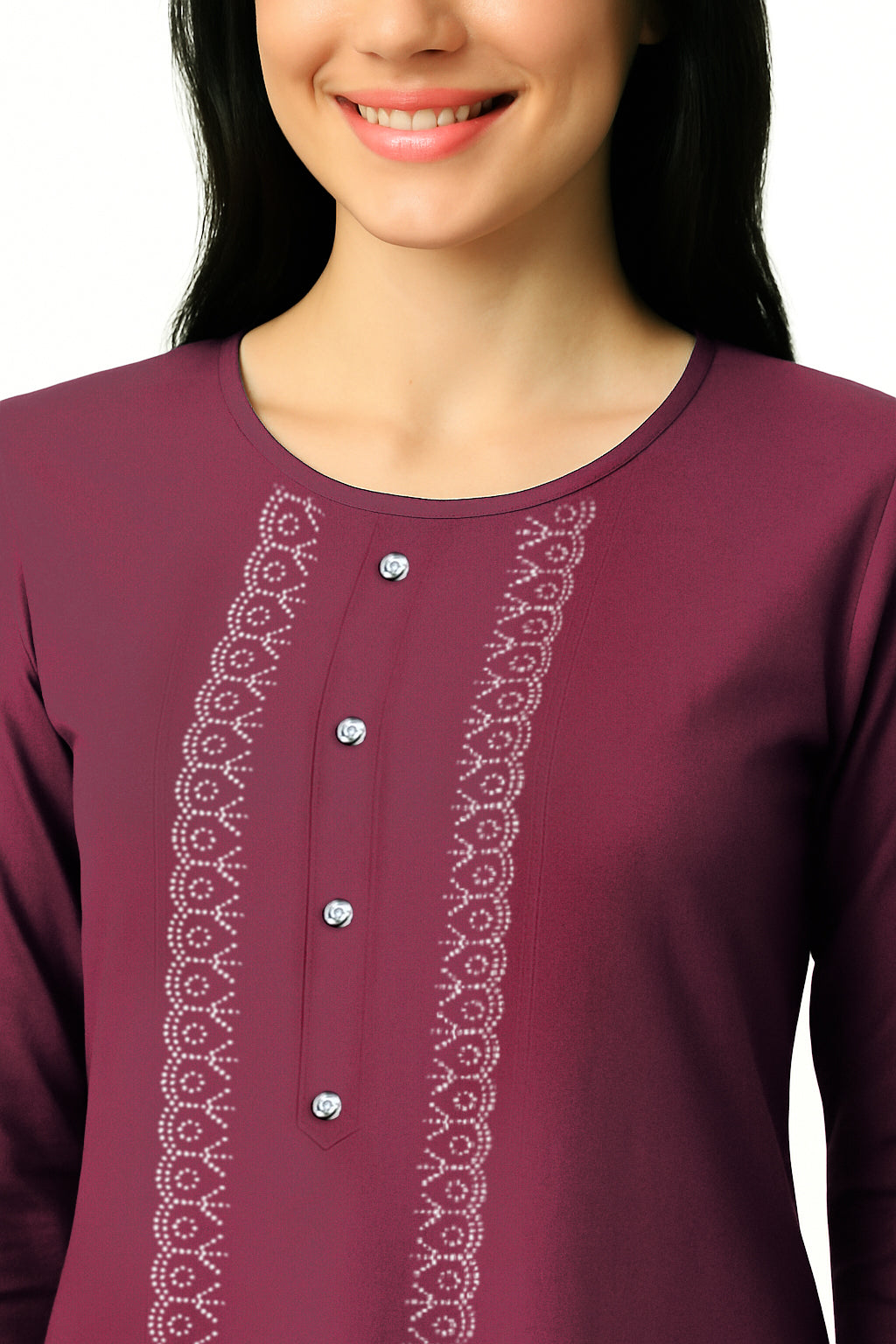 Maroon Long Top