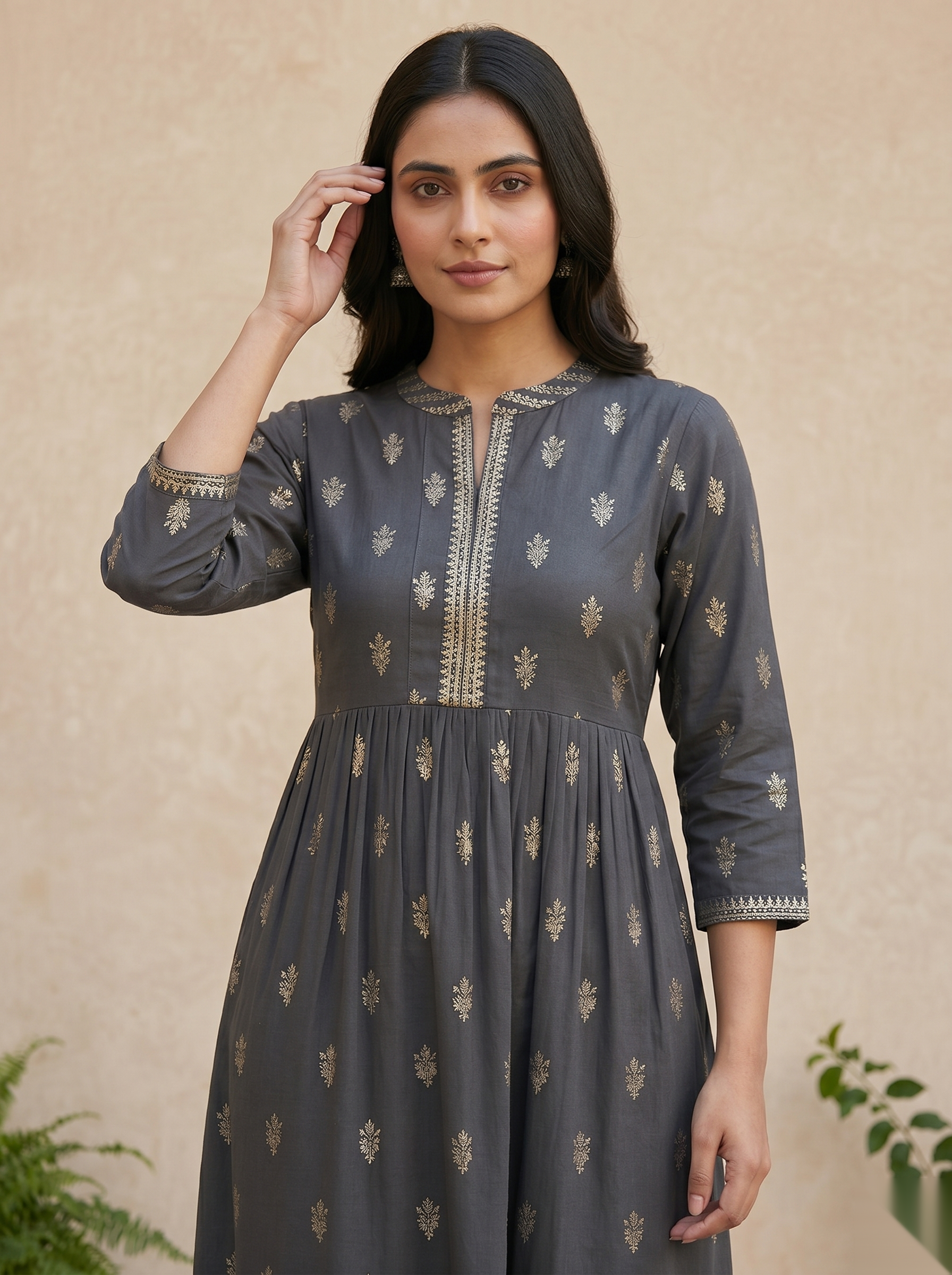 Black Long Top Umbrella kurti