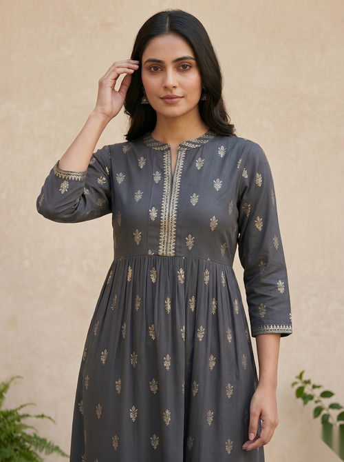 Black Long Top Umbrella kurti