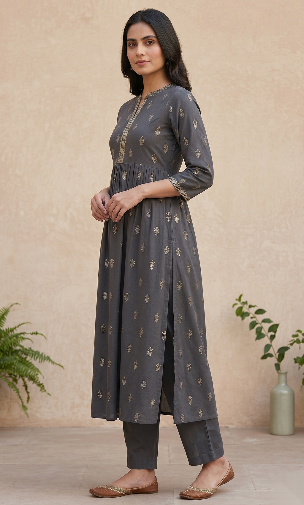 Black Long Top Umbrella kurti