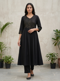 Black Long Top Umbrella Kurti