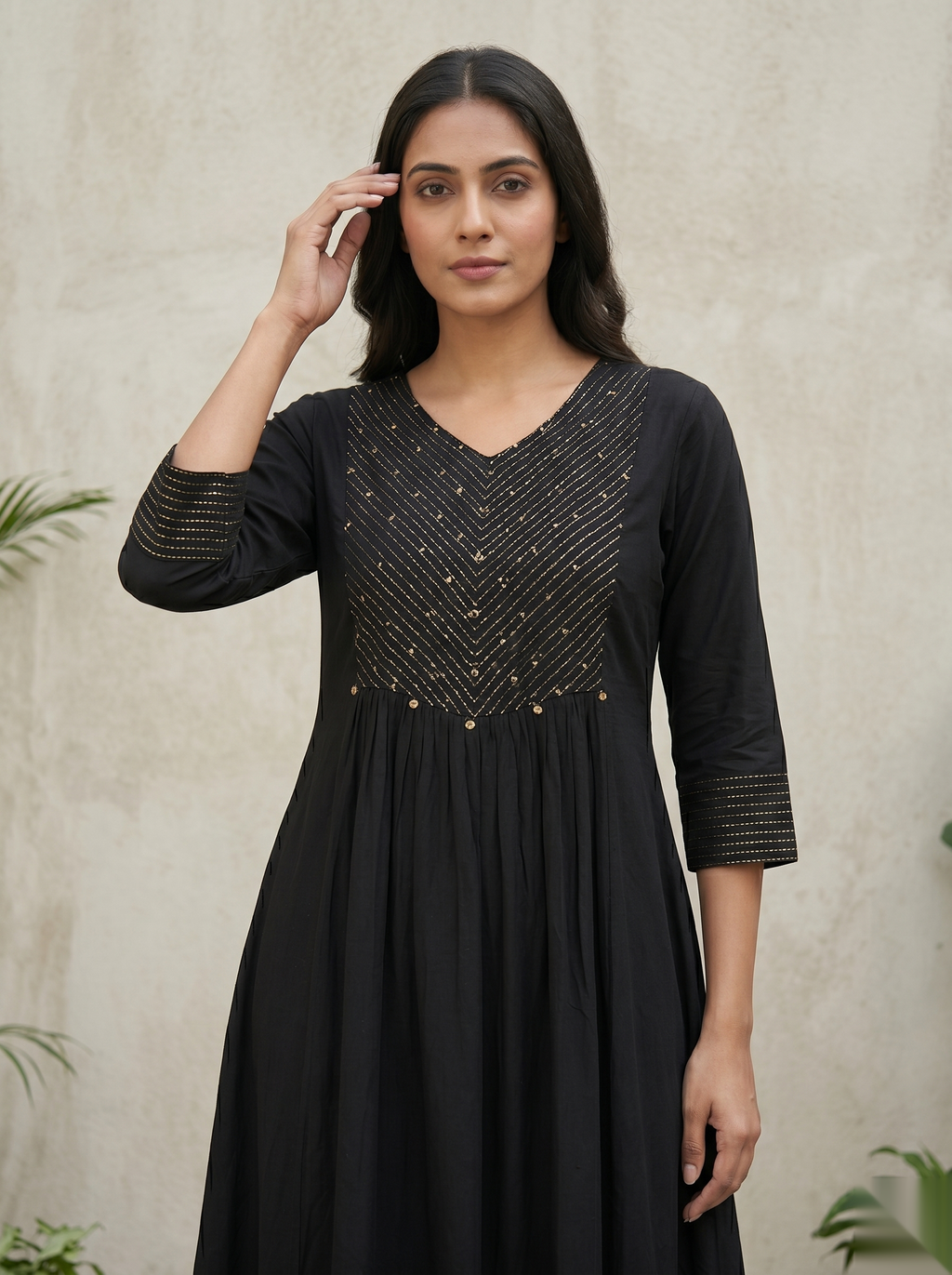 Black Long Top Umbrella Kurti