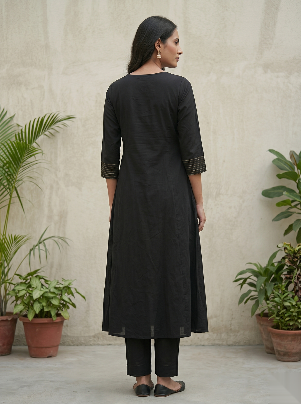 Black Long Top Umbrella Kurti