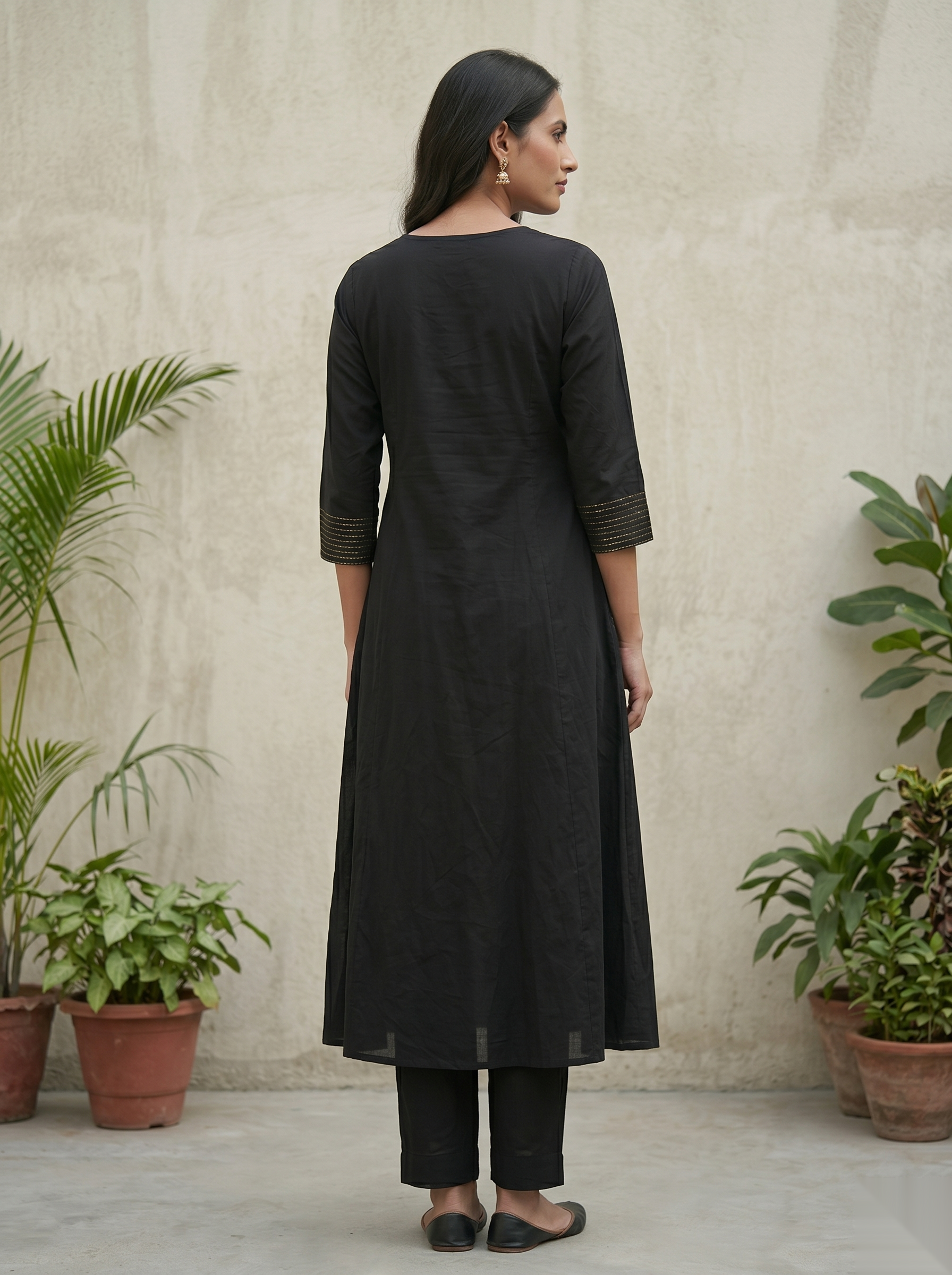 Black Long Top Umbrella Kurti