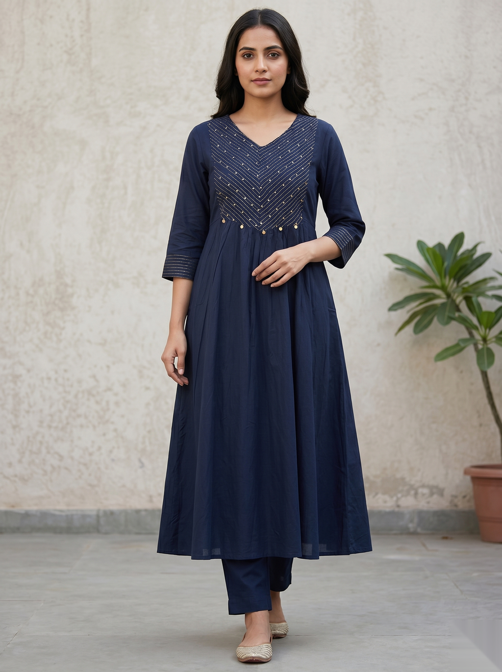 Dark Blue D3 Long Top