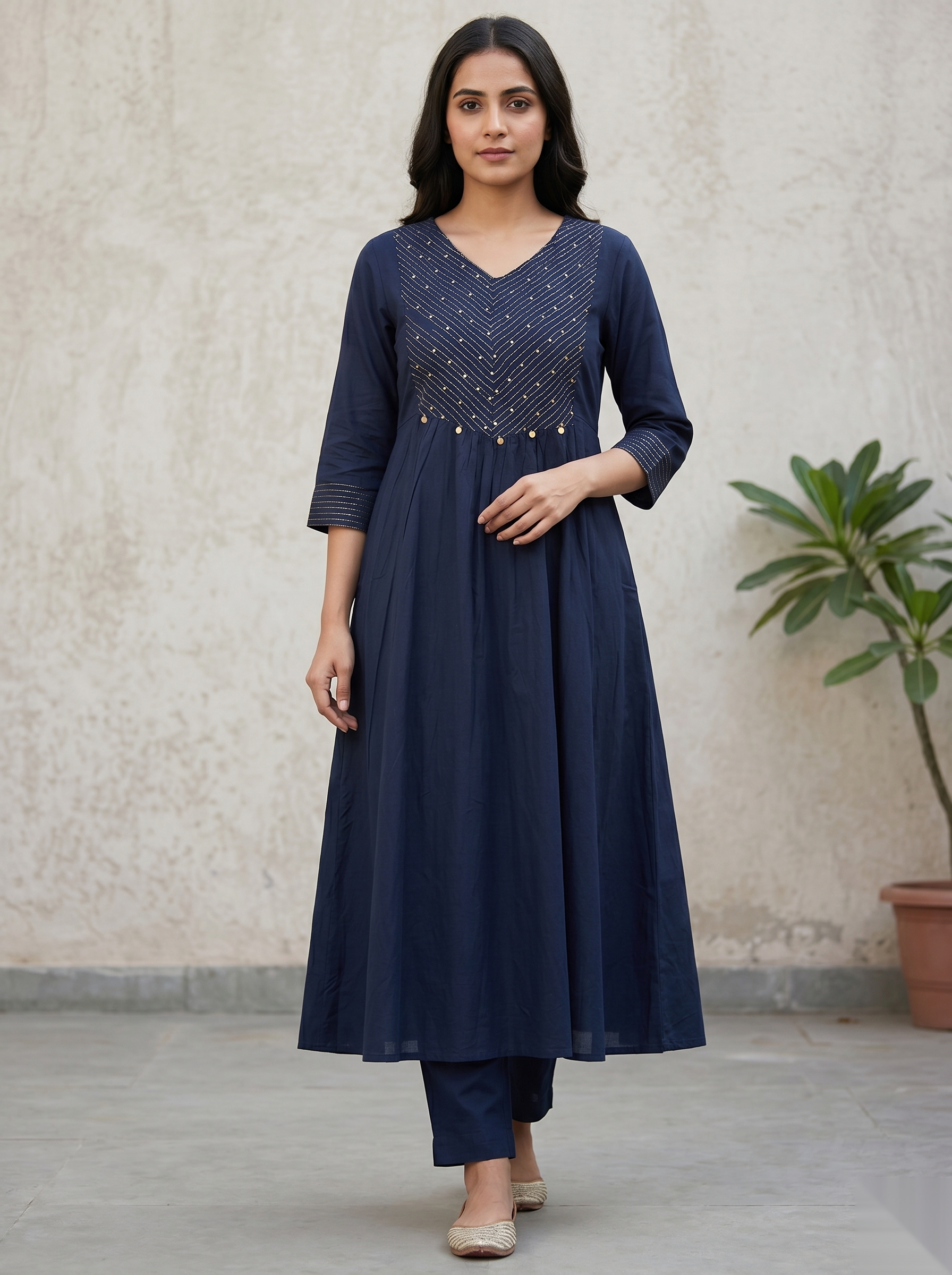 Dark Blue D3 Long Top