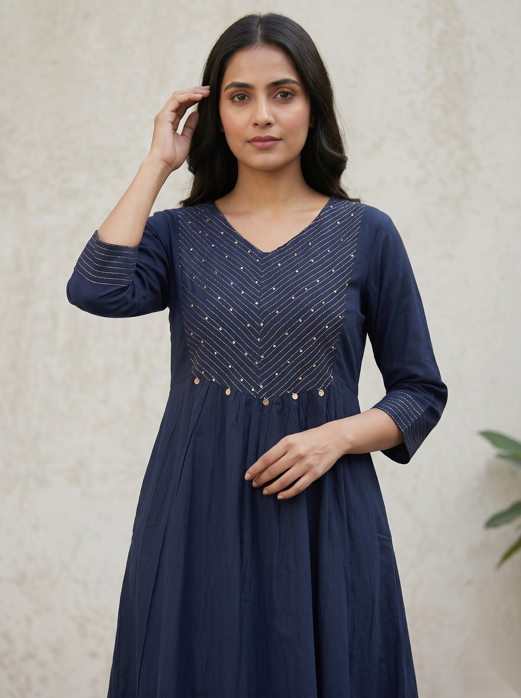 Dark Blue D3 Long Top