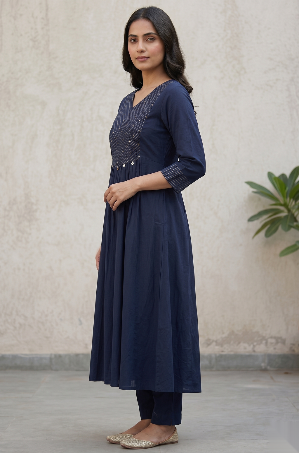 Dark Blue D3 Long Top