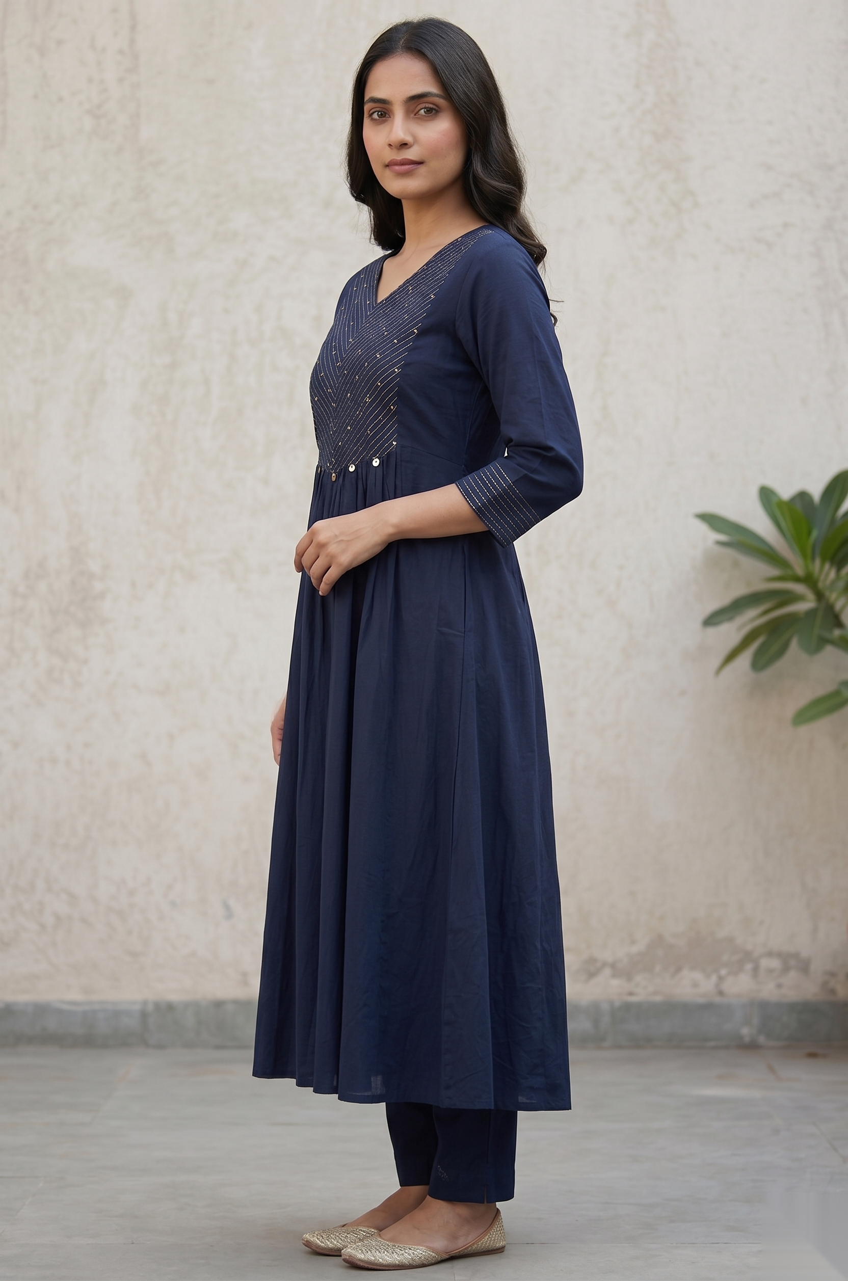Dark Blue D3 Long Top