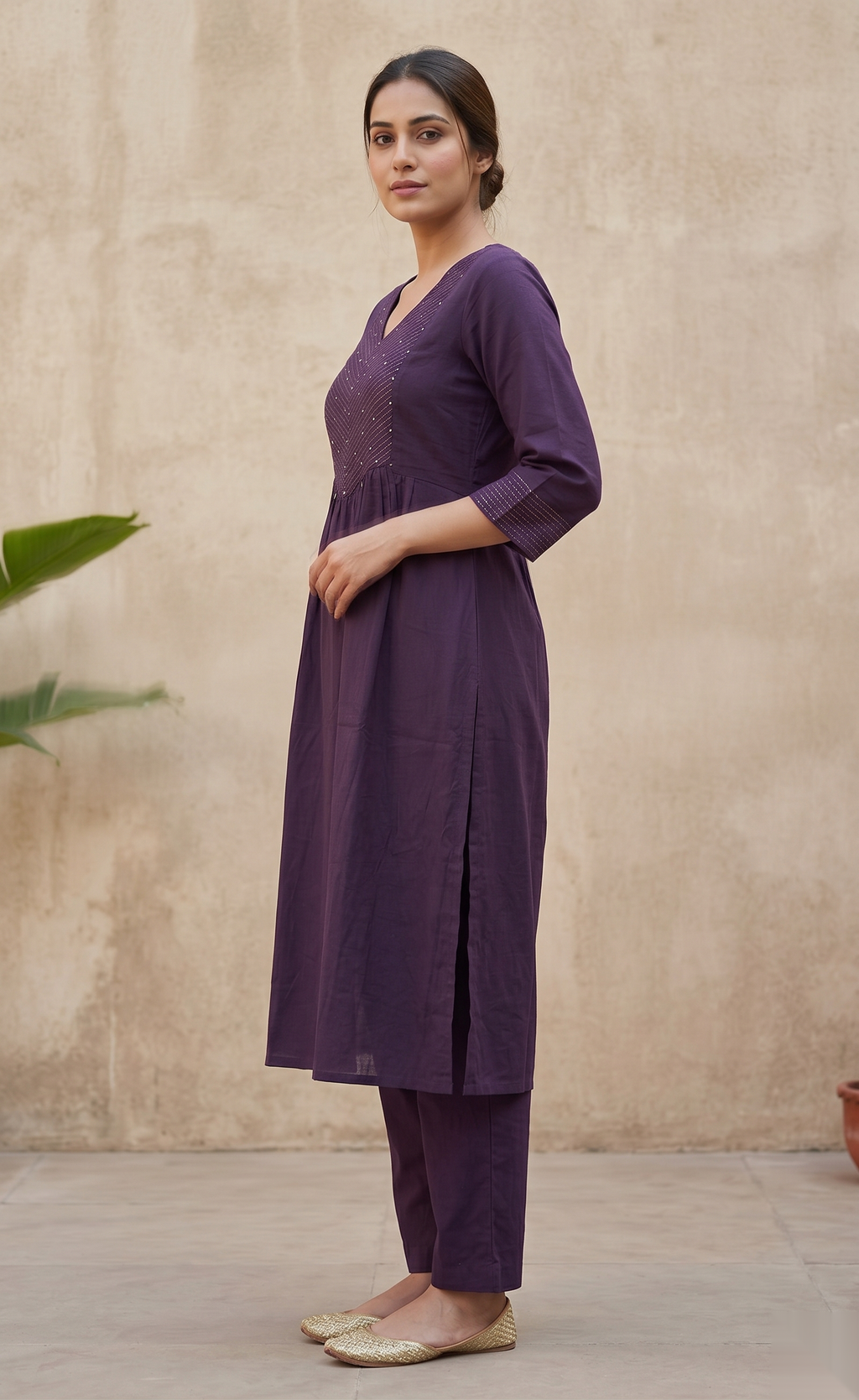 Violet Long Top Umbrella Kurti