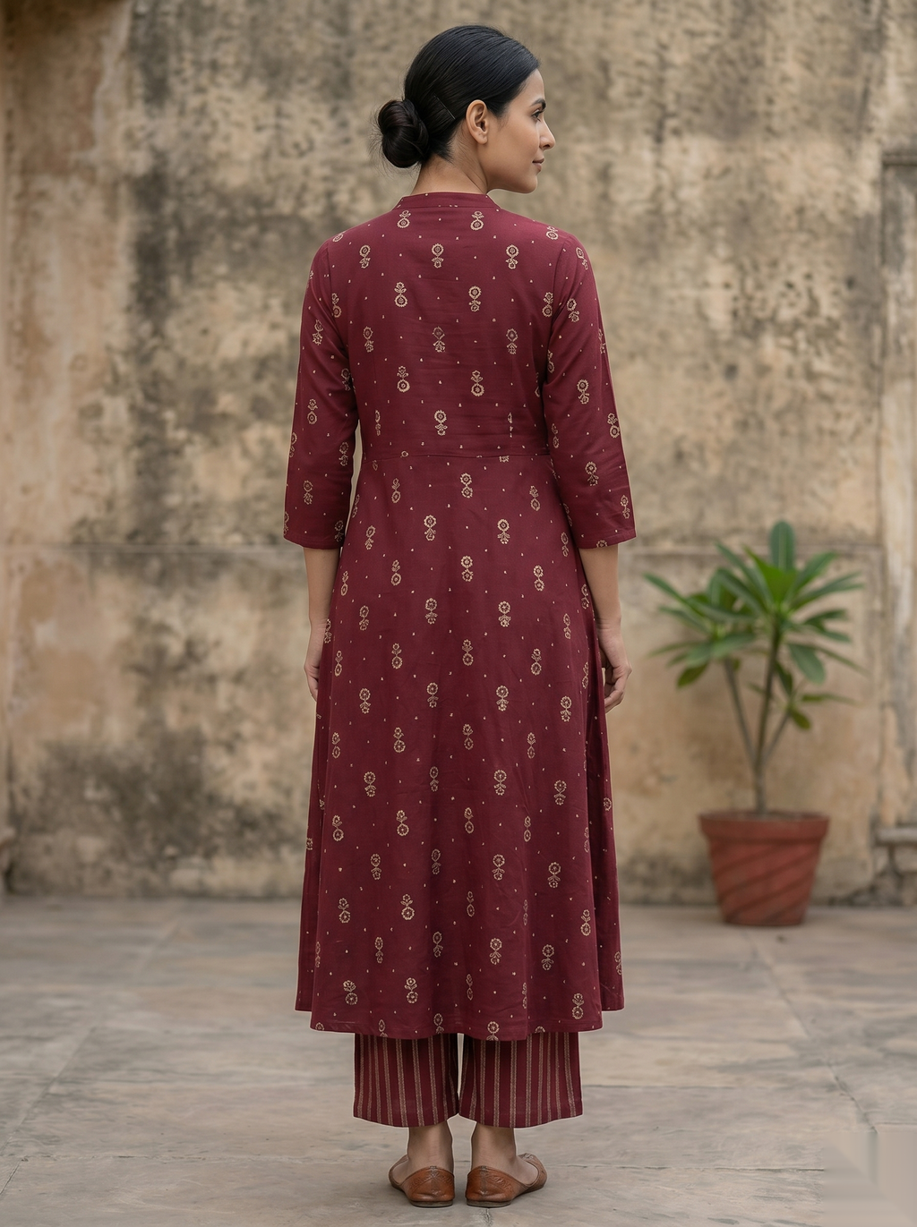 Red Chudidhar 2PC Palzo Set