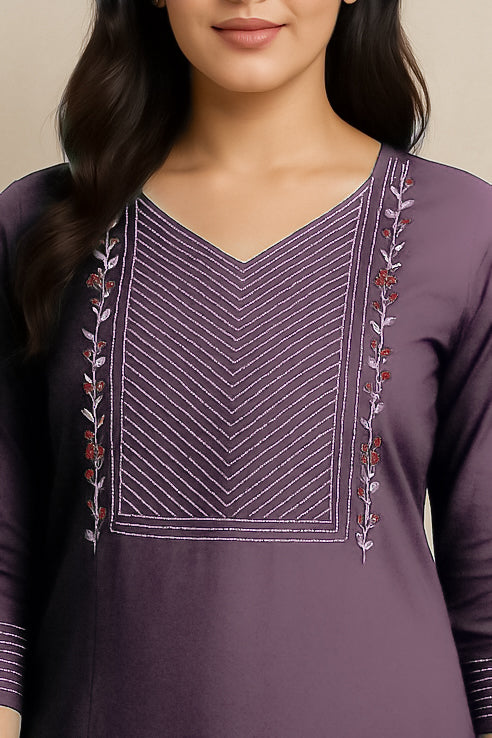Purple SIlver line Long Top