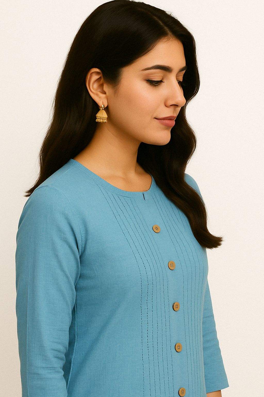 Ocean Blue Long Top Airline