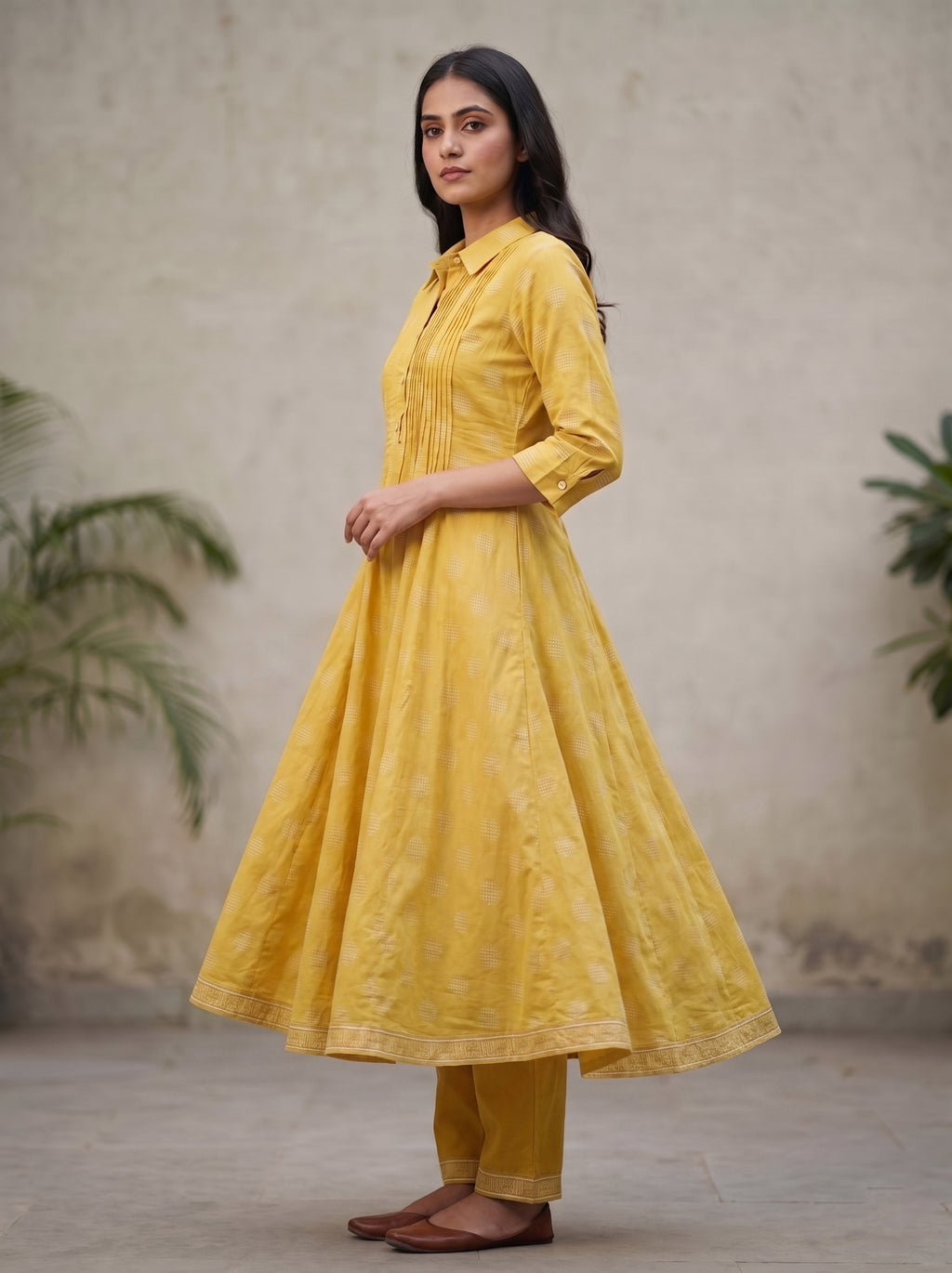 Yellow Collar 2pc kurti