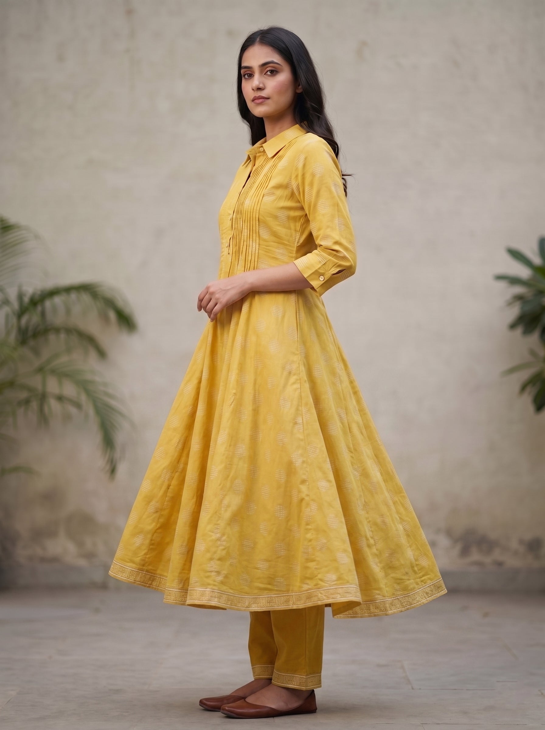 Yellow Collar 2pc kurti