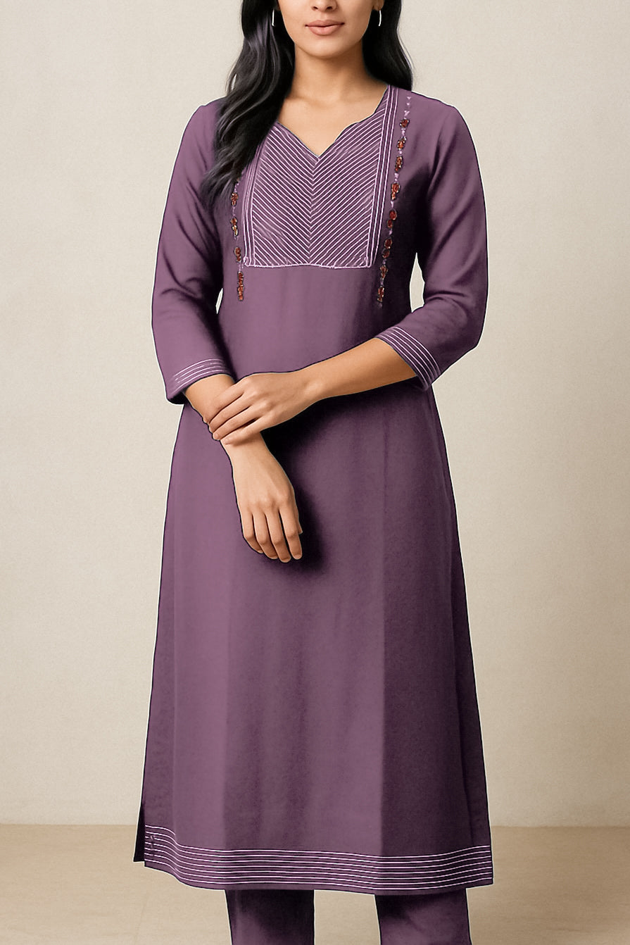 Purple SIlver line Long Top