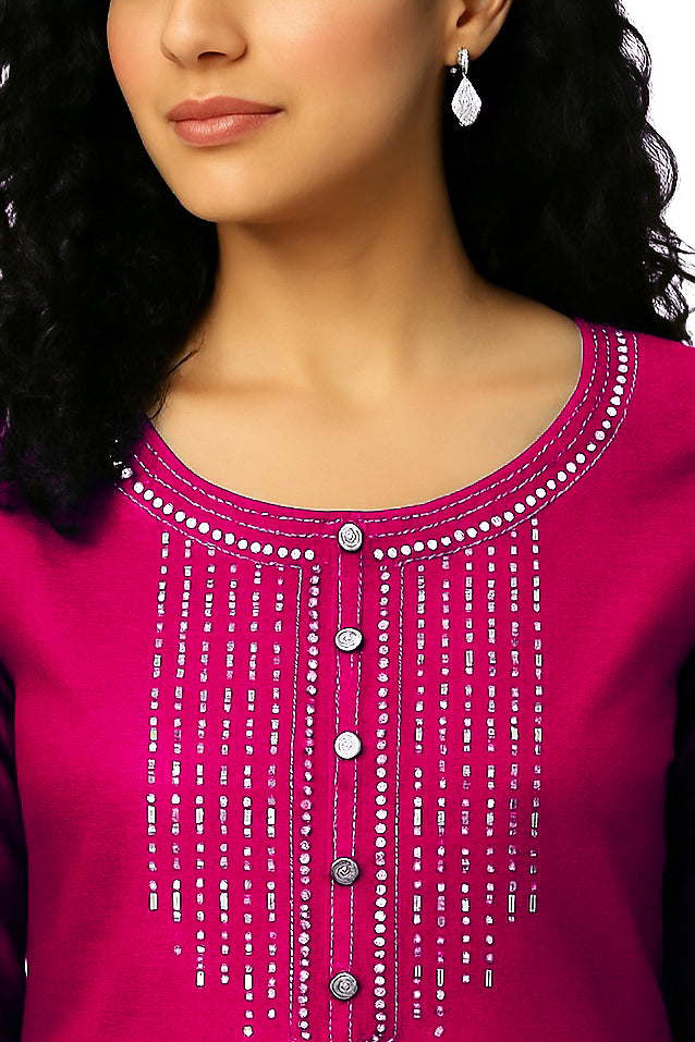 Pink Stone Long Top